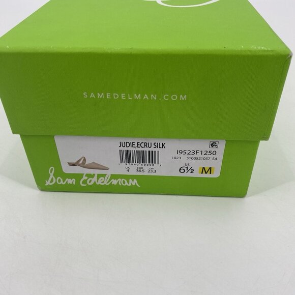 Sam Edelman Women's Size 6.5 Judie Ecru Silk Mules NIB - Picture 3 of 12